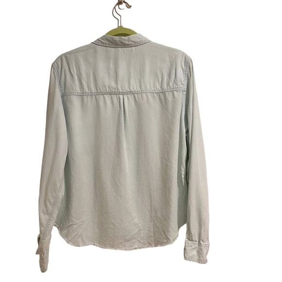 Zara Light Blue Chambray Button Down Shirt Sz M - Picture 10 of 12